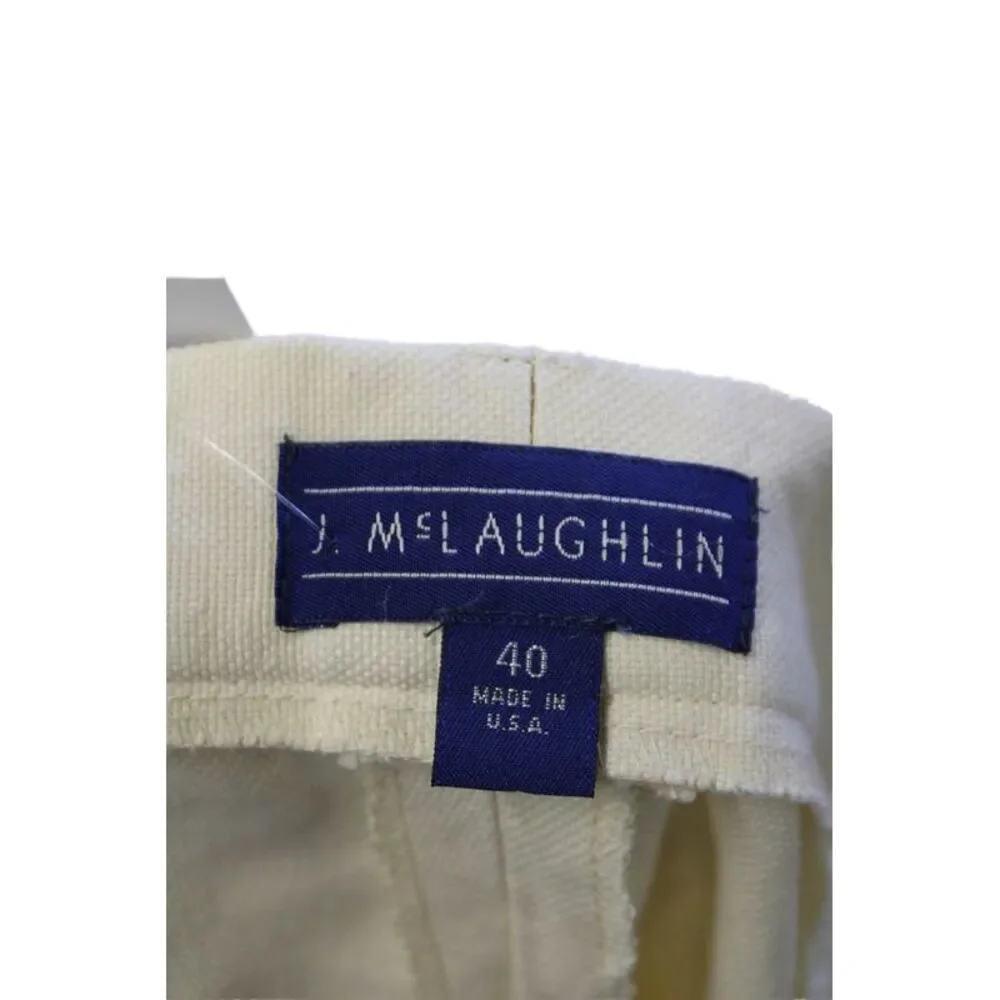 J. Mclaughlin Mens Linen Textured Zip Button Lined Dress Shorts Yellow Size EUR